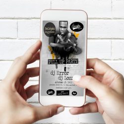 Hello winter on a mobile phone screen mockup
